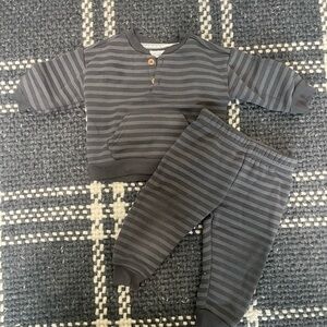 Striped Gray Baby Outfit